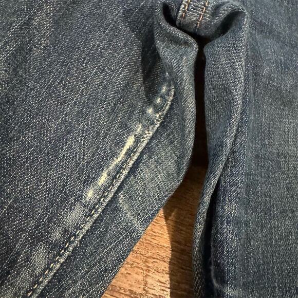 VTG Lucky Brand Y2K Dungarees Bootcut Jeans 10/30 Measures 33x29 Distressed READ - Picture 4 of 12